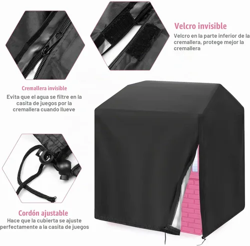 Vista 3 de Funda para casa de juegos de 57 pulgadas, accesorios de madera para exteriores