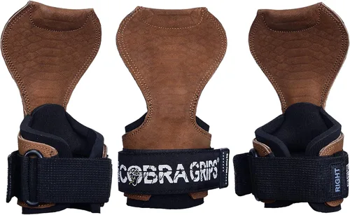 Vista 17 de Cobra Grips Weight Lifting Gloves with Adjustable Neoprene Padded Wrist Wraps - Heavy Duty Alternative to Power Lifting Hooks for Deadlifts Una goma