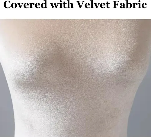 Vista 6 de Torso maniquí femenino con soporte de altura ajustable de 55.1-72.8 in, hombros 15.4 in/busto 33.9 in/cintura 25.2 in/cadera 33.1 in (negro, torso)