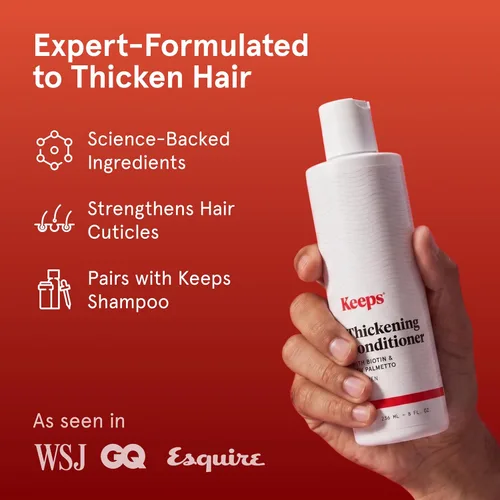 Vista 2 de Keeps Acondicionador para Pérdida de Cabello de Hombre con Biotina - Champú Anti-adelgazamiento y Crecimiento del Cabello para Hombres - Bloqueador