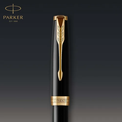 Vista 4 de Parker Sonnet 1931495 - Pluma estilográfica, color negro, con punta media y ribete dorado