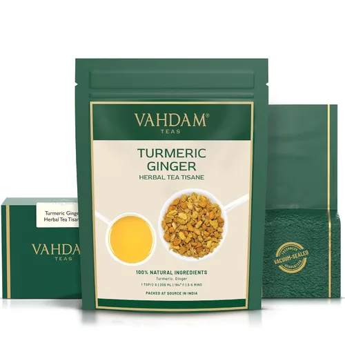 Vista 13 de VAHDAM - Mezcla instantánea de café de cúrcuma (3.5 onzas/40 porciones) sin gluten, sin OGM, rico en curcumina, empaquetado en una lata