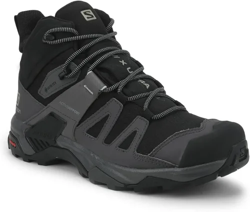 Vista 4 de Salomon Botas de senderismo X Ultra 4 Mid Gore-tex para hombre Gris Negro M