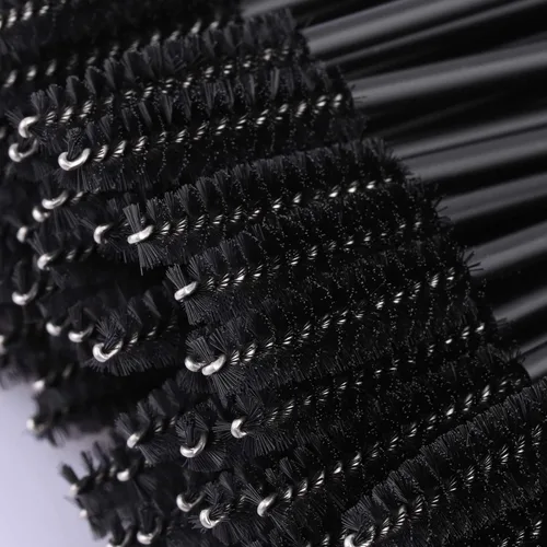 Vista 3 de Tbestmax 200 carretes desechables para rímel y cepillos de labios, aplicador de brillo de labios para extensiones de pestañas de cejas, kits de Negro