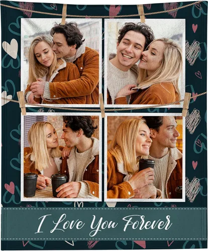 Vista 39 de Manta personalizada con foto, manta personalizada con imagen para regalos de pareja, mantas de franela personalizadas para adultos, niños