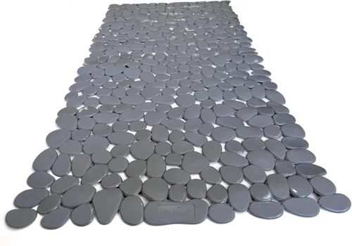 Vista 16 de Alfombra antideslizante para bañera y ducha "Pebbles" de 27 x 14 pulgadas, ovalada, no tóxica, segura, limpia, lavable a máquina, agarre y drenaje