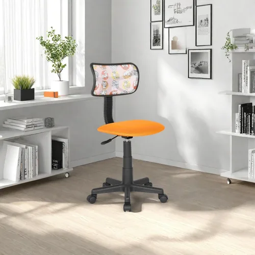 Vista 5 de JJS Home - Juego de escritorio y silla giratoria pequeña, asiento ergonómico ajustable de malla transpirable, asiento ergonómico ajustable, taburete