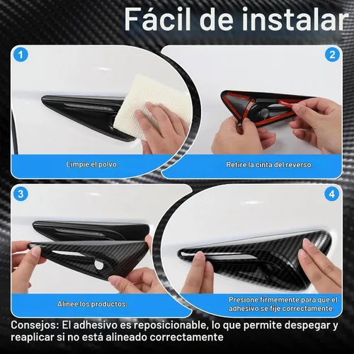 Vista 3 de frani Juego de 3 fundas de cámara exterior diseñadas para Tesla Model Y Juniper (estándar/Premium/Performance) 2025-2027, cubierta de protección