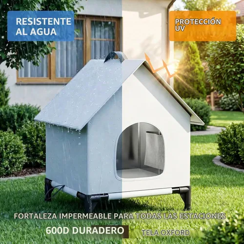 Vista 6 de Casa refrescante para gatos con bolsas de hielo para exteriores e interiores, aislada y resistente a la intemperie, refugio para gatos
