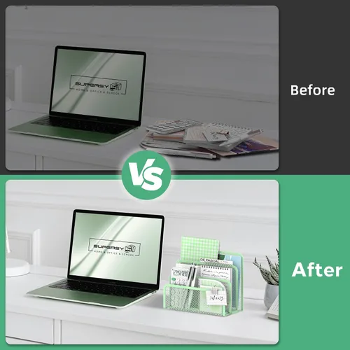 Vista 7 de Organizador de correo para escritorio, soporte para archivos de correo con Verde menta