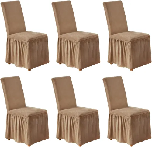 Vista 38 de NICEEC Fundas de silla de elastano para sillas de comedor, juego de 2 fundas de silla de comedor extraíbles con falda, fundas para sillas Parson