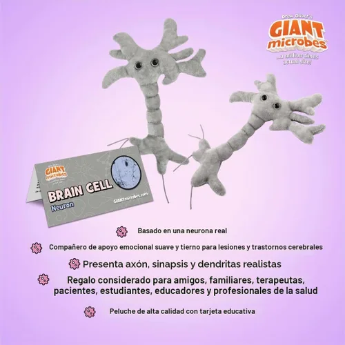 Vista 3 de Giant Microbes peluche célula cerebral (neurona)