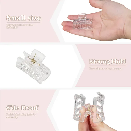 Vista 3 de Cobinaan Pinzas pequeñas para el pelo para mujeres y niñas, 10 piezas de 1.5 pulgadas mini pinzas de mandíbula para cabello fino/grueso medio, clip