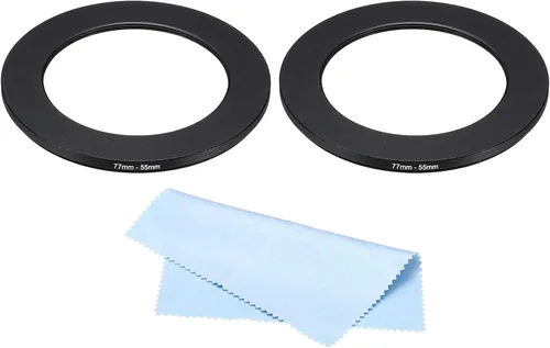 Vista 9 de PATIKIL Anillo de metal con paño de limpieza, paquete de 2 anillos adaptadores de filtro de lente de cámara, anillo adaptador de filtro de aluminio