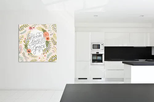 Vista 3 de Jaxson Rea "Retro Garden II - Bloom with Grace Pale Blush Gallery Wrapped Canvas by Janelle Penner, 12" x 12