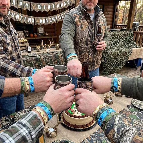 Vista 3 de HyDren - Paquete de 24 pulseras de goma de camuflaje para suministros