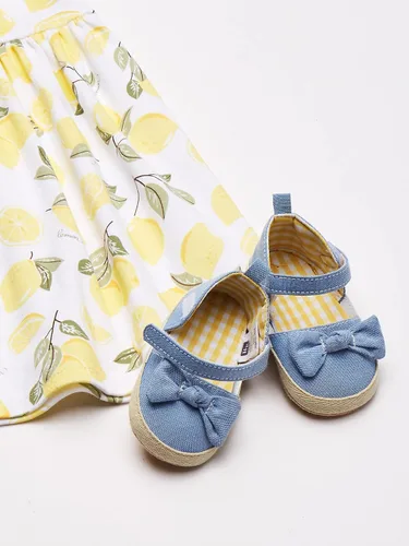 Vista 3 de Hudson Baby Baby Girls' Cotton Dress, Cardigan and Shoe Set