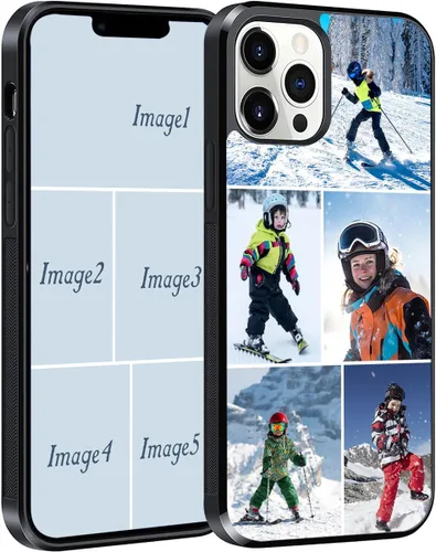 Vista 11 de Funda de teléfono personalizada para iPhone 17, 16, 15, 14, 13, 12, 11 Air Pro Max Mini 6 7 8 Plus SE1 SE2, funda de TPU suave con imagen 1 collage