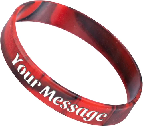 Vista 11 de 50 pulseras de silicona personalizadas para motivación, recuerdos de fiesta, eventos, cumpleaños, conciencia Negro