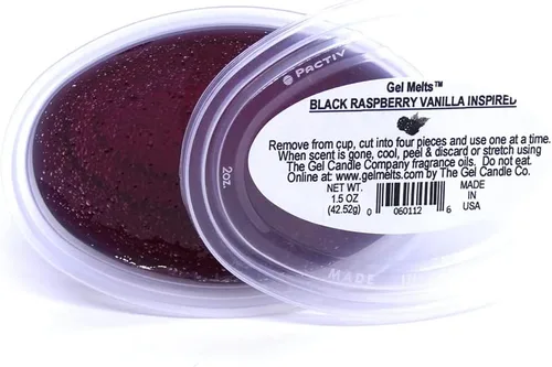 Vista 5 de Paquete de 3 unidades de cera de gel Melts de larga duración con aroma inspirado en vainilla de frambuesa negra para calentadores y quemadores