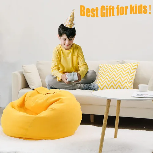 Vista 6 de Funda para puf de almacenamiento de animales de peluche para niños y niñas, organizador de almacenamiento de juguetes extra grande, puf sin relleno