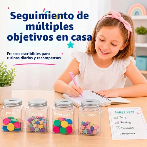 Vista 6 de Roowest 6 tarros de monedas de recompensa para la gestión