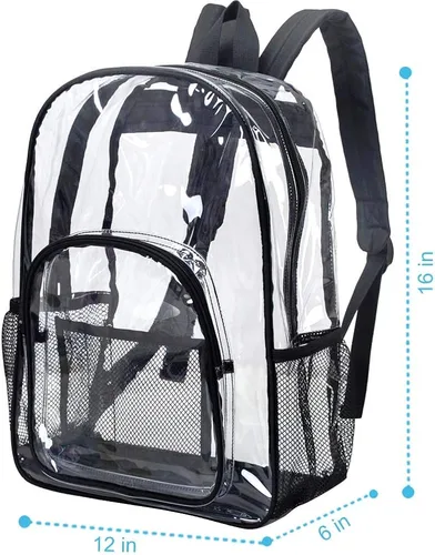 Vista 5 de Mochila transparente, resistente bolsa transparente para mujeres y hombres