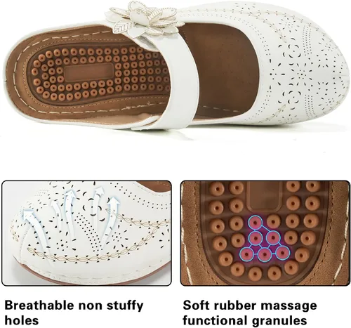 Vista 14 de Alicegana Sandalias elegantes de verano para mujer, con puntera cerrada, estilo casual, sin cordones, con gancho ajustable