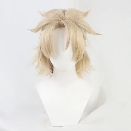 Vista 3 de FINER SHOP Peluca de cosplay para el juego Genshin Impact Albedo Cosplay Albedo Peluca Genshin Disfraz Cosplay Anime Peluca para Halloween Carnaval
