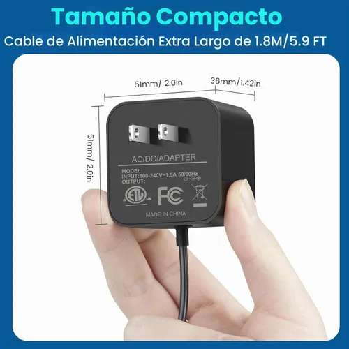 Vista 7 de Adaptador de corriente de 15 W compatible con Amazon Echo Dot de 3ª generación Echo Dot (3ª/4ª generación) con reloj Echo Dot Kids Edition Echo Show