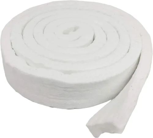 Vista 7 de Lynn Manufacturing Tira de fibra cerámica alternativa en manta, 2200°F clasificado, 1" x 1/2" x 300", Junta de alta temperatura para caldera, estufa