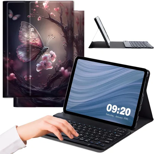 Vista 16 de Funda para Samsung Galaxy Tab A8 10.5 con teclado, fuerte sellado magnético desmontable Bluetooth teclado inalámbrico cubierta de cuero para Samsung