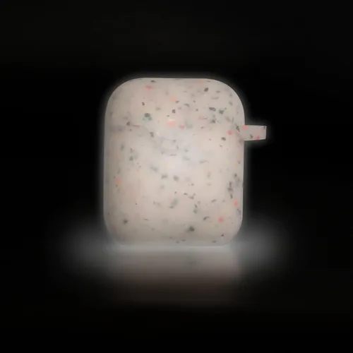 Vista 5 de Funda de silicona compatible con Apple Airpods 1 y 2, divertida funda antipérdida [compatible con carga inalámbrica] (blanco brillante)
