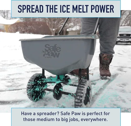 Vista 5 de Safe Paw Paquete de 2 derretidor de nieve y hielo seguro para mascotas, sin sal ni cloruro, 8 libras, producto de mantenimiento de invierno apto