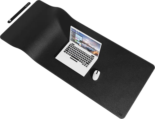 Vista 24 de Vyaaa 63" x 24" PU Leather Desk Mat, Black Large Mouse Pad Extra Large Office Desk Mat, Non-Slip Desk Blotter, Laptop Desk Pad, Waterproof Desk