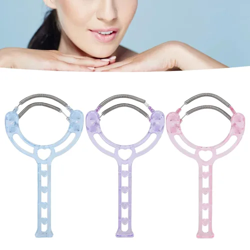 Vista 4 de 3 unidades de removedor de vello facial manual de primavera, depilación facial de mano para mujeres, ceja, barbilla, mejilla, bigote, labio superior