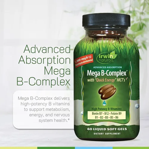 Vista 5 de Irwin Naturals Complejo Mega Vitamina B 60 Sgels