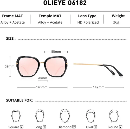 Vista 2 de Lentes de sol polarizados para mujer, con protección UV400, anteojos de moda