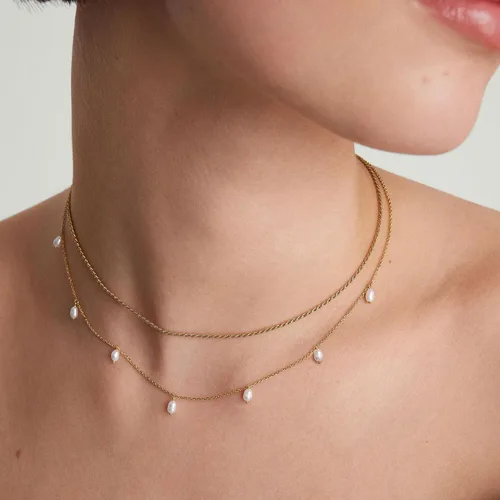 Vista 6 de CHESKY Collar de cadena de serpiente chapada en oro de 14 quilates, collar de espiga de oro, gargantilla de oro para mujer, regalos de joyería