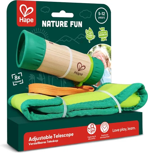 Vista 2 de Hape Telescopio ajustable Equipo espía de bambú para niños con aumento de 8X