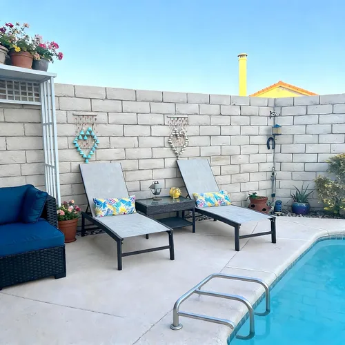 Vista 2 de Chaise Lounge Outdoor Pool Lounge Juego de 2 sillas de bronceado (beige)