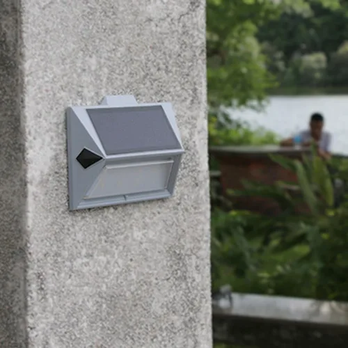 Vista 5 de Luces de escalera alimentadas por energía solar, luz de pared LED impermeable para valla, patio, jardín, porche, cubierta, camino, puerta delantera