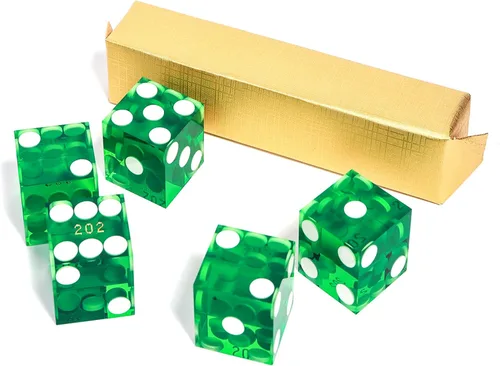 Vista 10 de GSE Games & Sports Expert Juego de dados de casino de grado AAA de 0.748 in estilo Pro Vegas, juego de 5 dados con bordes afilados y números