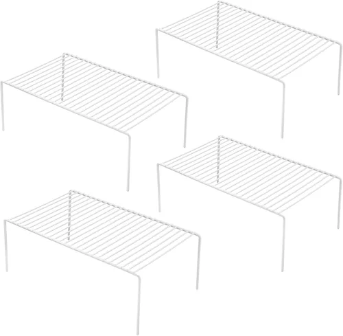 Vista 10 de iPEGTOP Juego de 2 organizadores de estantes de gabinete de cocina, medianos (13 x 9.4 pulgadas) para gabinete de baño, estante de alambre