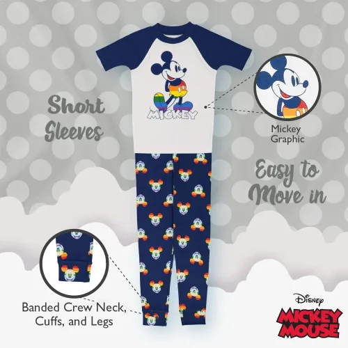 Vista 4 de Disney Kids' Mickey Minnie Mouse 2-Piece Snug-fit Cotton Pajama Set