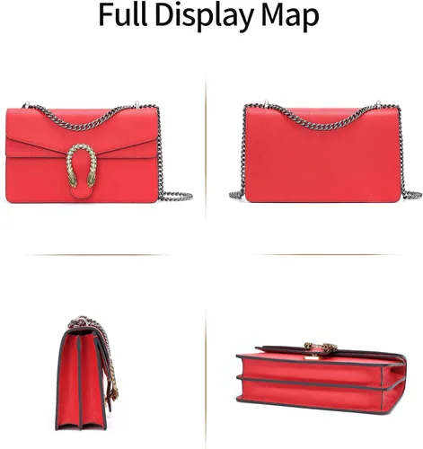 Vista 2 de Women's Shoulder Bag,Genuine Leather Bag Tote Handbag,Cute Stylish Crossbody Bags Mini Clutch Purse for Work Shopping Outings