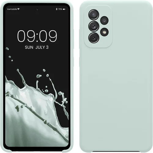 Vista 24 de kwmobile Funda Compatible con Samsung Galaxy A14 5G - Funda de teléfono de TPU y silicona con acabado suave - Verde Lima