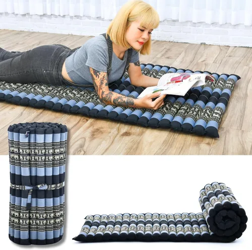 Vista 78 de Leewadee - Colchón de piso plegable - Futón japonés enrollable -Alfombra de tatami triple pliegue - Cama de piso para invitados - Colchón de camping
