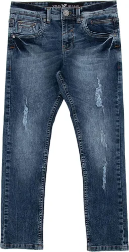 Vista 4 de X RAY Jeans desgastados para niños (2T-16), pantalones elásticos ajustados para niños grandes y pequeños, jeans rasgados para niños