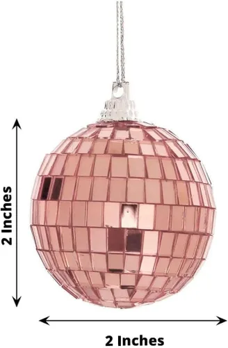 Vista 3 de Efavormart - 6 espejos de cristal de oro rosa de 2 pulgadas, decoración de fiesta de discoteca para bodas, eventos, fiestas de cumpleaños